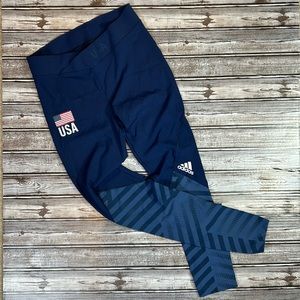 Adidas Climachill USA Volleyball Tall Leggings Olympics Size M